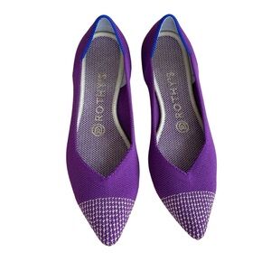 Rothy’s The Point in Purple Mulberry Rare Retired Slip On Flat Shoes Size 7 Wide